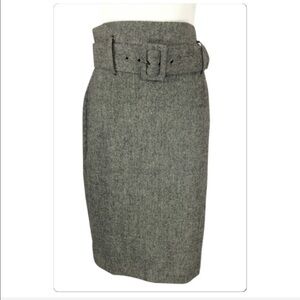 DALIA Collection Classic wool blend belted skirt 8